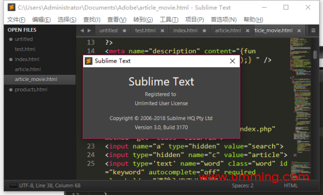 Sublime Text 3 v3.3143 绿色汉化特别版.png